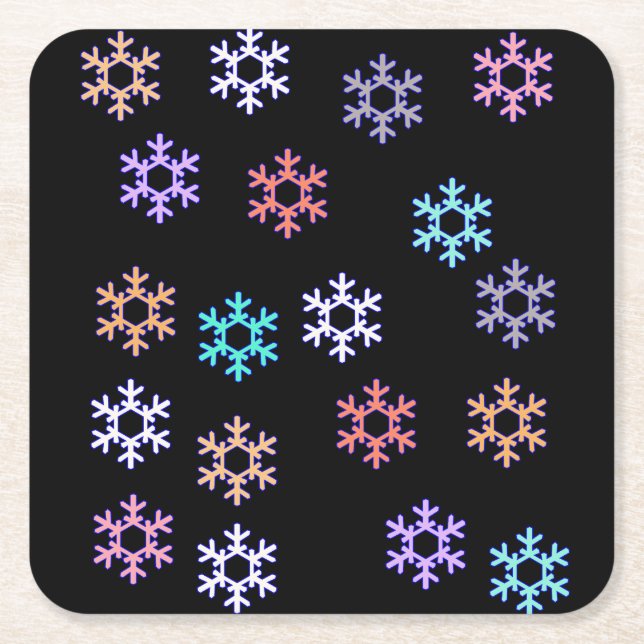 Funky Snowflakes Paper Coaster (Front)