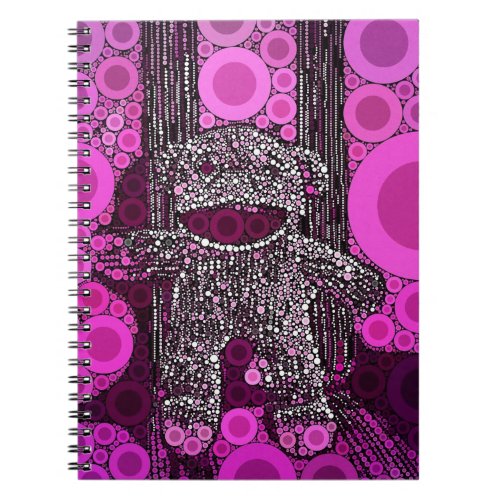 Funky Sock Monkey Circles Bubbles Pop Art Notebook