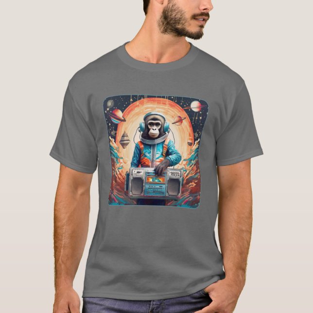 Funky Space Monkey: Space Signal Vintage T-Shirt  (Front)
