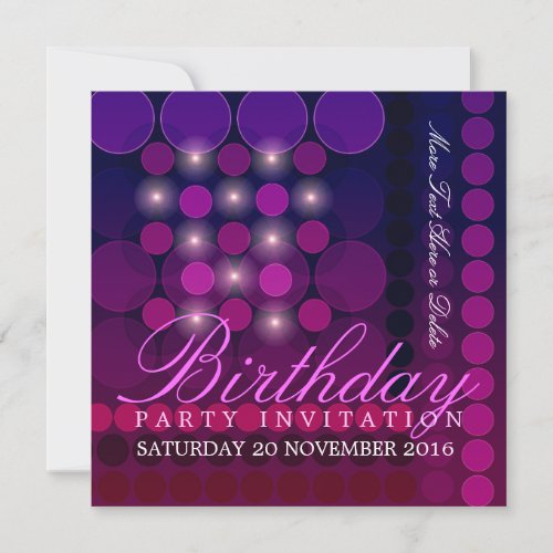 Funky Sparkle Disco Party Birthday Invitations