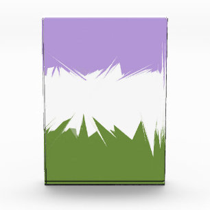 Funky Spiky ZigZag Abstract Genderqueer Pride Flag Acrylic Award
