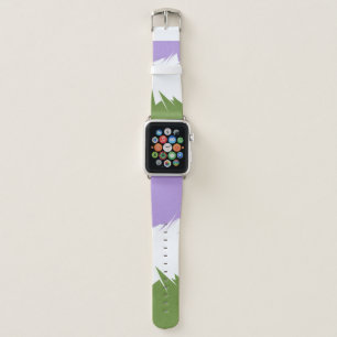 Funky Spiky ZigZag Abstract Genderqueer Pride Flag Apple Watch Band