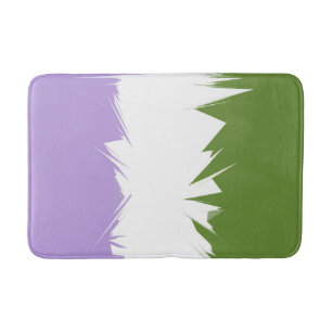 Funky Spiky ZigZag Abstract Genderqueer Pride Flag Bath Mat