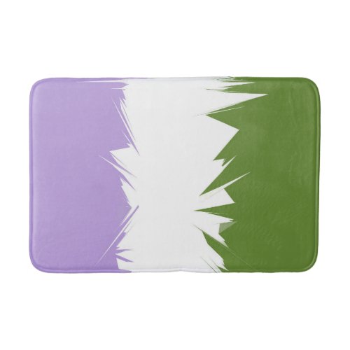 Funky Spiky ZigZag Abstract Genderqueer Pride Flag Bath Mat
