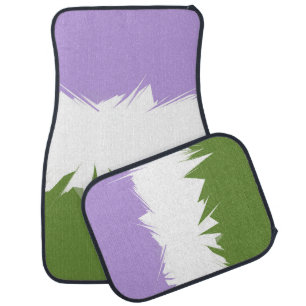 Funky Spiky ZigZag Abstract Genderqueer Pride Flag Car Floor Mat