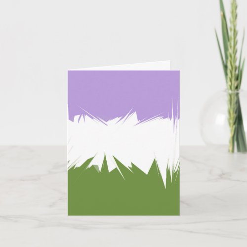 Funky Spiky ZigZag Abstract Genderqueer Pride Flag Card