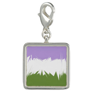 Funky Spiky ZigZag Abstract Genderqueer Pride Flag Charm