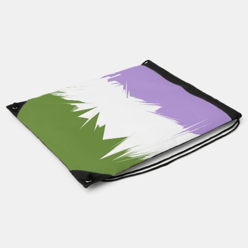 Funky Spiky ZigZag Abstract Genderqueer Pride Flag Drawstring Bag