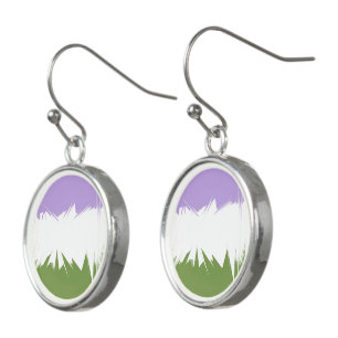 Funky Spiky ZigZag Abstract Genderqueer Pride Flag Earrings