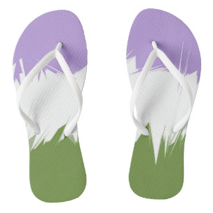 Funky Spiky ZigZag Abstract Genderqueer Pride Flag Flip Flops