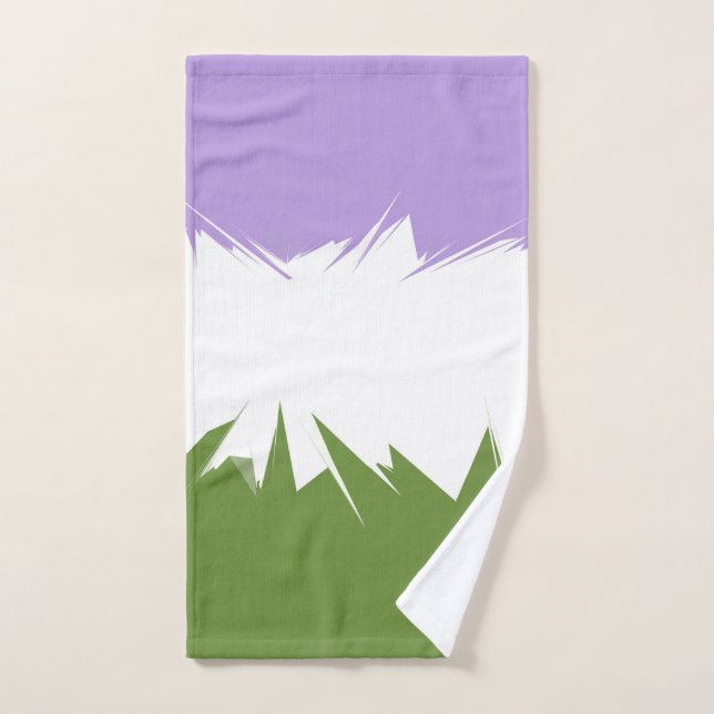 Funky Spiky ZigZag Abstract Genderqueer Pride Flag Hand Towel (Hand Towel)