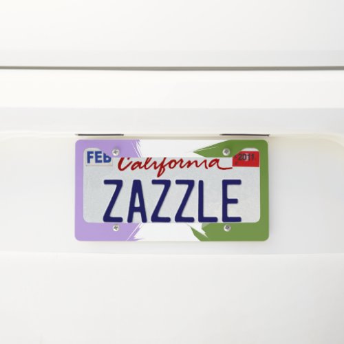 Funky Spiky ZigZag Abstract Genderqueer Pride Flag License Plate Frame
