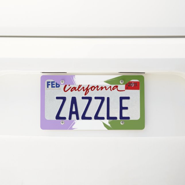 Funky Spiky ZigZag Abstract Genderqueer Pride Flag License Plate Frame (On Car)