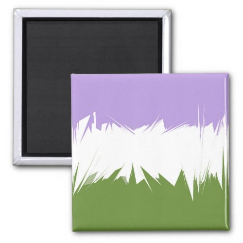 Funky Spiky ZigZag Abstract Genderqueer Pride Flag Magnet