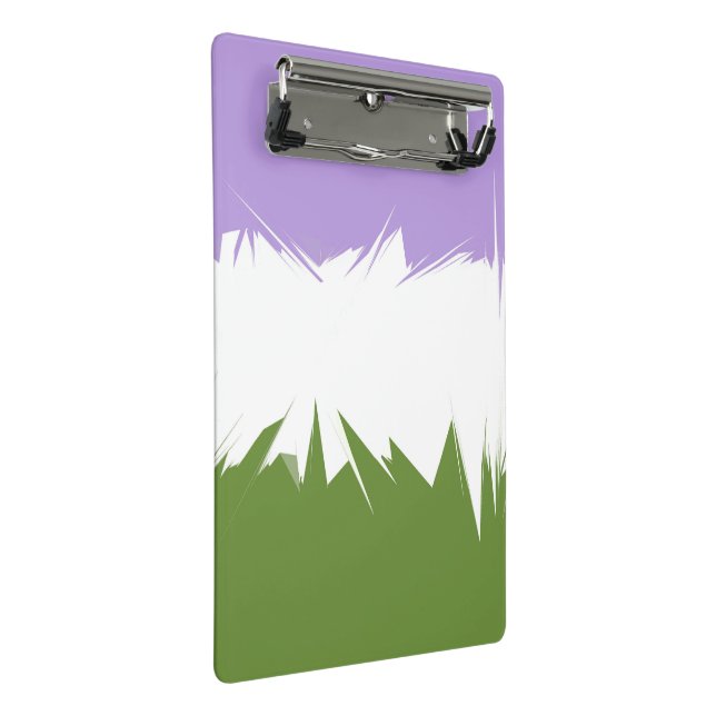 Funky Spiky ZigZag Abstract Genderqueer Pride Flag Mini Clipboard (Angled)