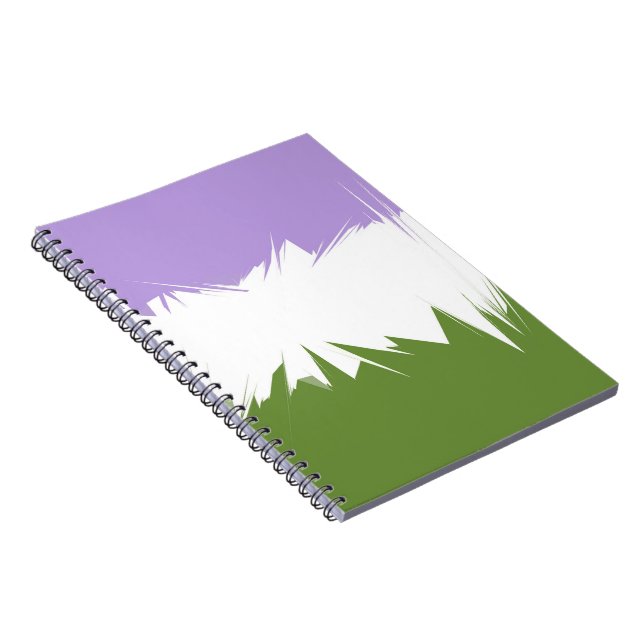 Funky Spiky ZigZag Abstract Genderqueer Pride Flag Notebook (Right Side)