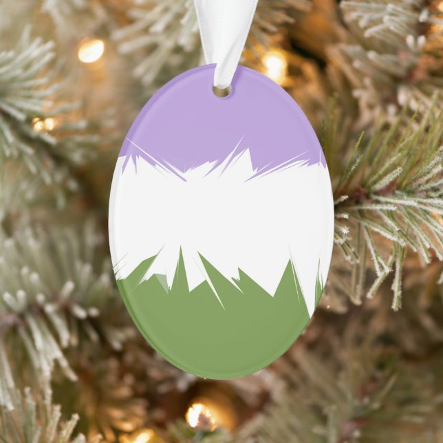 Funky Spiky ZigZag Abstract Genderqueer Pride Flag Ornament (Tree)