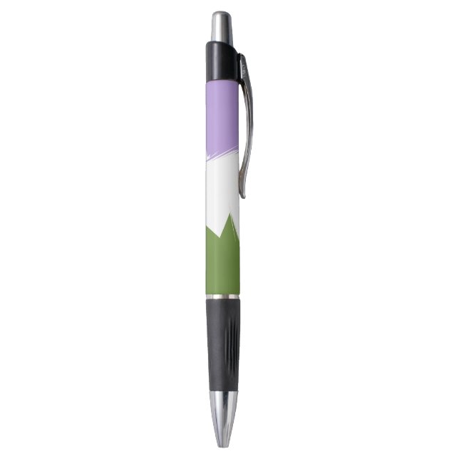 Funky Spiky ZigZag Abstract Genderqueer Pride Flag Pen (Bottom (Vertical))