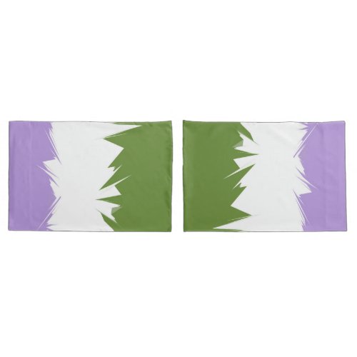 Funky Spiky ZigZag Abstract Genderqueer Pride Flag Pillow Case