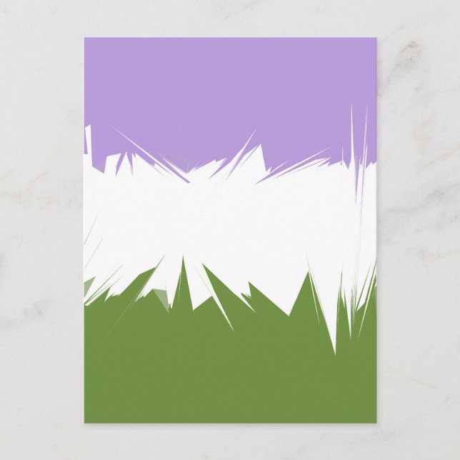 Funky Spiky ZigZag Abstract Genderqueer Pride Flag Postcard (Front)