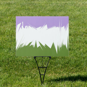 Funky Spiky ZigZag Abstract Genderqueer Pride Flag Sign