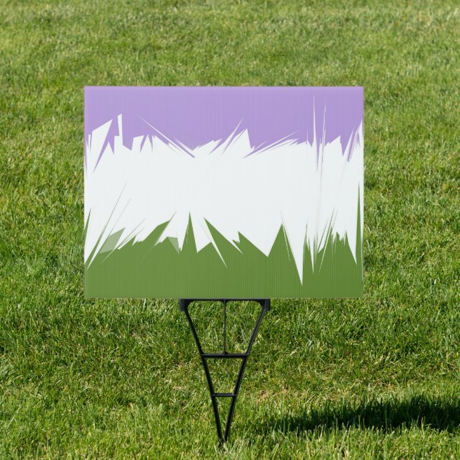 Funky Spiky ZigZag Abstract Genderqueer Pride Flag Sign (Insitu)