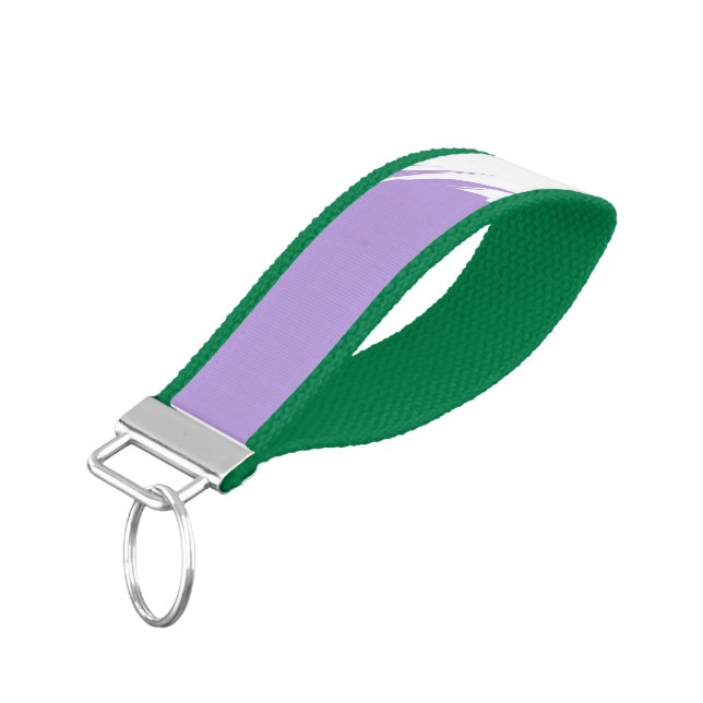 Funky Spiky ZigZag Abstract Genderqueer Pride Flag Wrist Keychain (Angled Down)