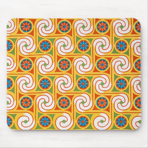 Funky Spiral 1970s Retro Fashion Swirl Mouse Pad