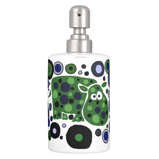 Funky Spotted Hippo Art Bath Set (Front)