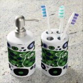 Funky Spotted Hippo Art Bath Set (Front)