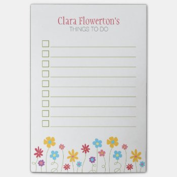 Funky Spring Flowers To Do List Post-it Notes by LisaMarieDesign at Zazzle