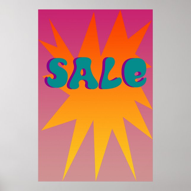 Funky Starburst Sale Sign (Front)