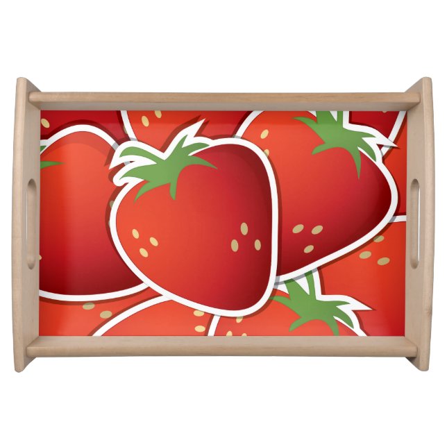 Funky strawberries serving tray (Front)