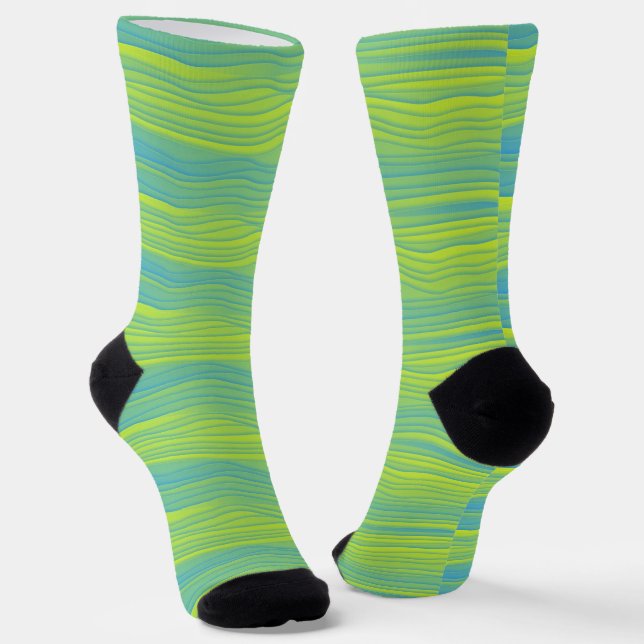 Funky Stripe Retro Colors Socks (Angled)
