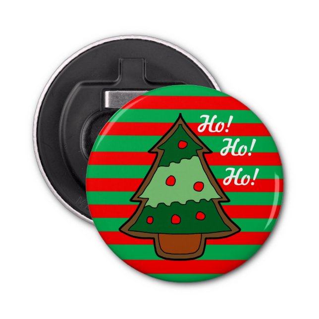 Funky Stripes and Christmas Tree Bottle Opener (Front)