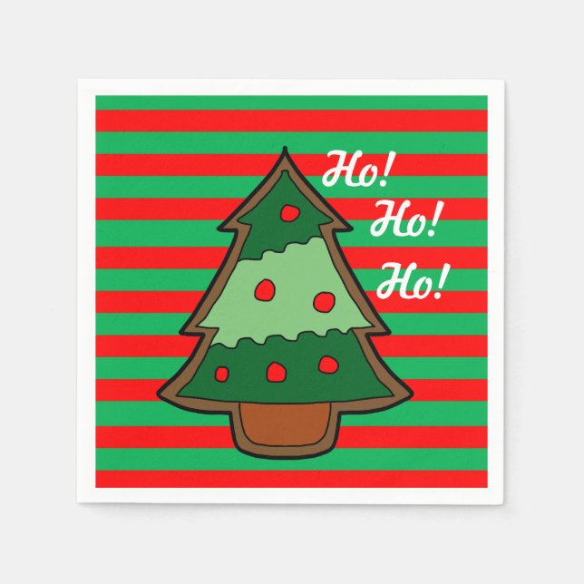 Funky Stripes and Christmas Tree Napkins (Front)