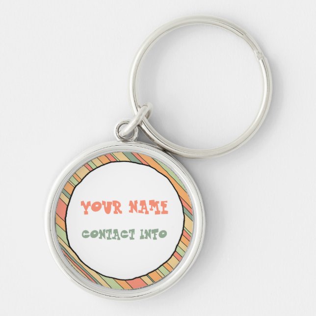 Funky Stripes ID tag Keychain (Front)