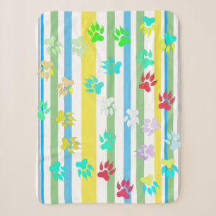 Funky Stripes Lines Lion's Paws Marks Blanket