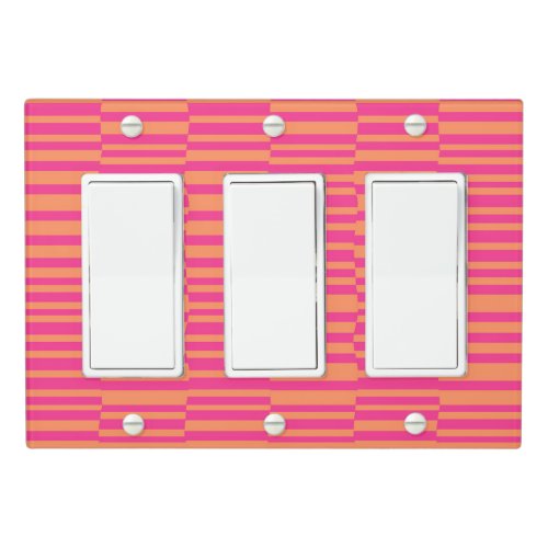 Funky Stripes Pink and Orange Light Switch Cover