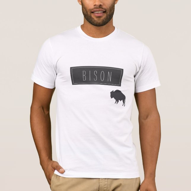 Funky Stylish Bison Minimalism T-Shirt (Front)