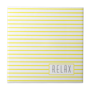 Funky Stylish Lines Stripes Relax Ceramic Tile