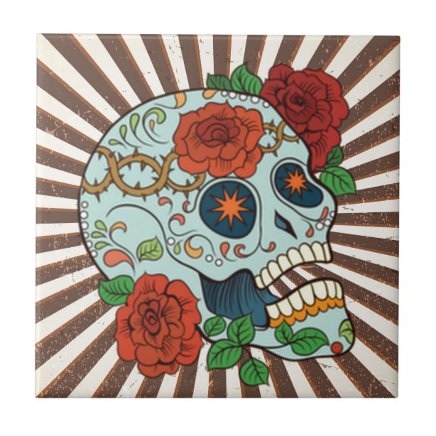 Skull Decorative Ceramic Tiles Zazzle