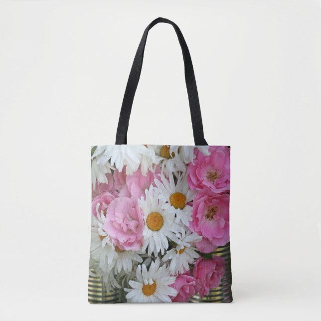 Funky Summer Colorful Daisies Tote (Front)