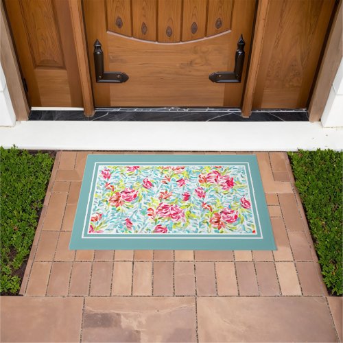 Funky Summer Colors Paint Splatter Art Pattern Doormat