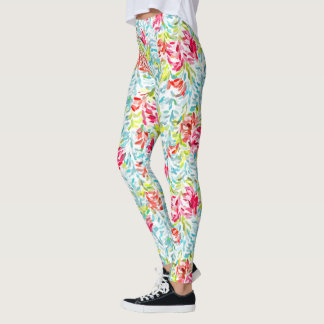 Funky Summer Colors Paint Splatter Art Pattern Leggings