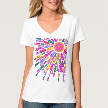 Funky Summer Sun Flip-flops Rays T-shirt by zlatkocro at Zazzle