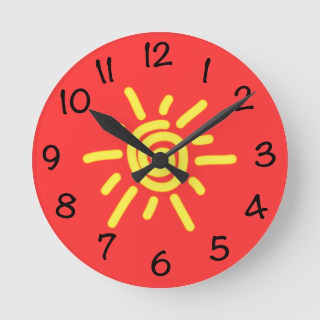 Funky Sun Round Clock (Front)