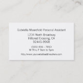 Funky Sunset Personal Assistant Business Cards (Back)