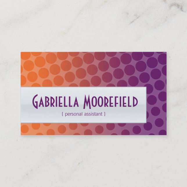 Funky Sunset Personal Assistant Business Cards (Front)