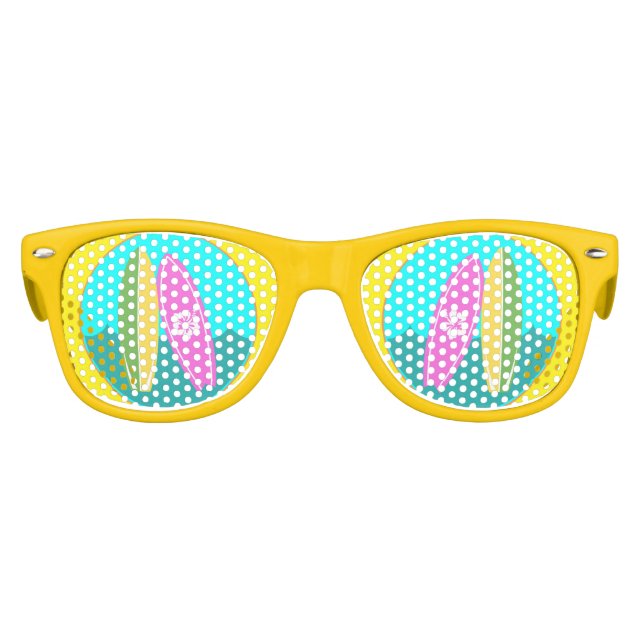 Funky Surfer Surfboards Beach Lover Summer Kids Sunglasses (Front)